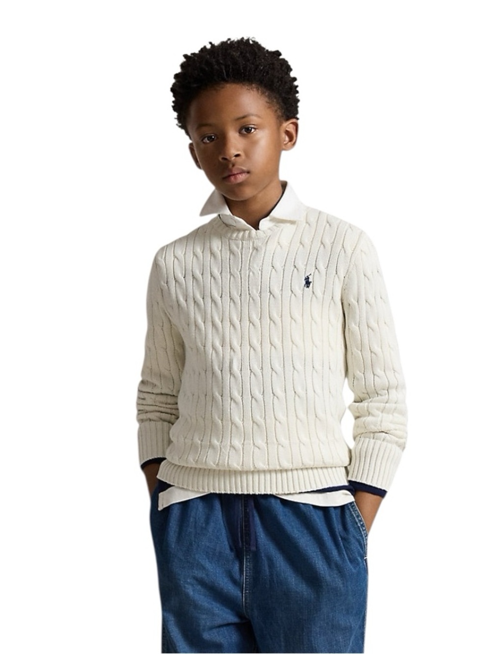 POLO by RALPH LAUREN Cream Cable-Knit Pullover Sweater